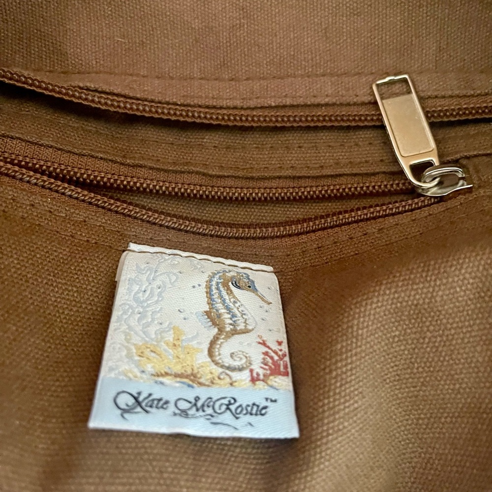 Seahorse Beaded & Painted Sea Horses Women's Kate McRostie Bag - Brown & Cream - Picture 10 of 11